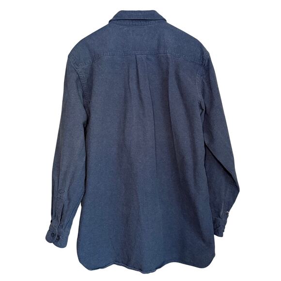 L.L. Bean Blue Heavy Cotton Shirt Jacket Shacket Men’s Large Tall Workwear - Picture 3 of 7
